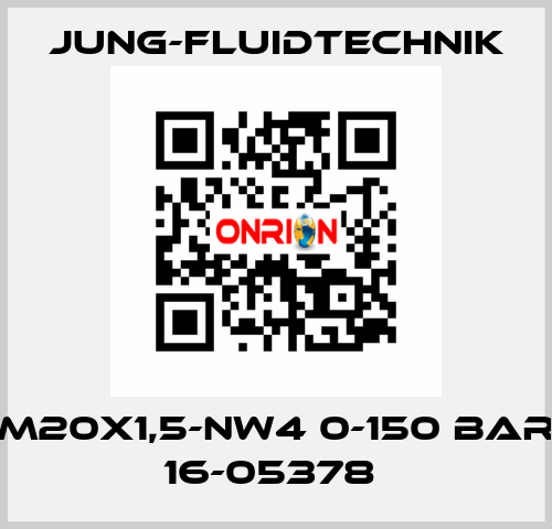 M20X1,5-NW4 0-150 BAR 16-05378  JUNG-FLUIDTECHNIK