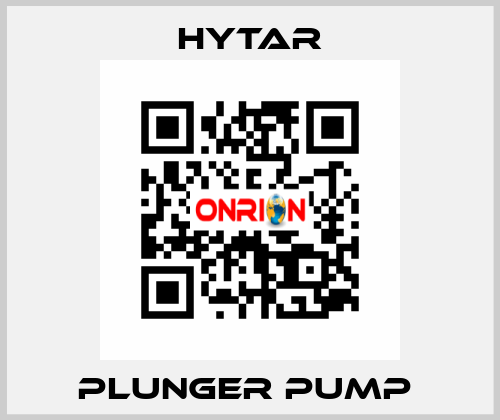 PLUNGER PUMP  Hytar