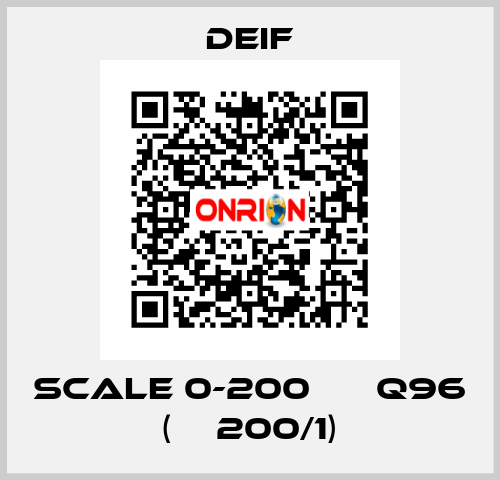 scale 0-200 А ЕQ96 (ТТ200/1) Deif