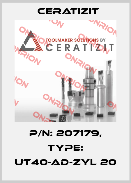 P/N: 207179, Type: UT40-AD-ZYL 20 Ceratizit