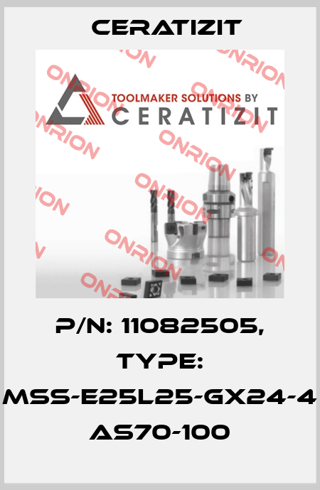 P/N: 11082505, Type: MSS-E25L25-GX24-4 AS70-100 Ceratizit