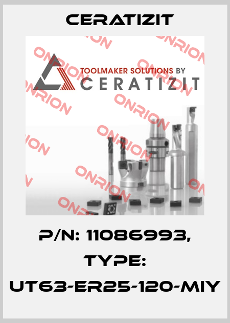 P/N: 11086993, Type: UT63-ER25-120-MIY Ceratizit