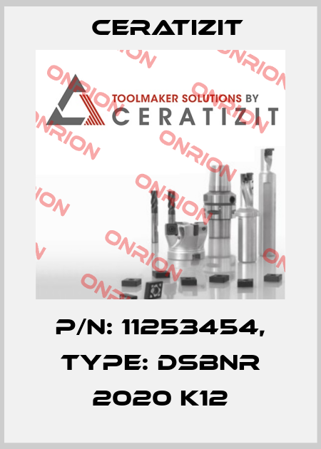 P/N: 11253454, Type: DSBNR 2020 K12 Ceratizit