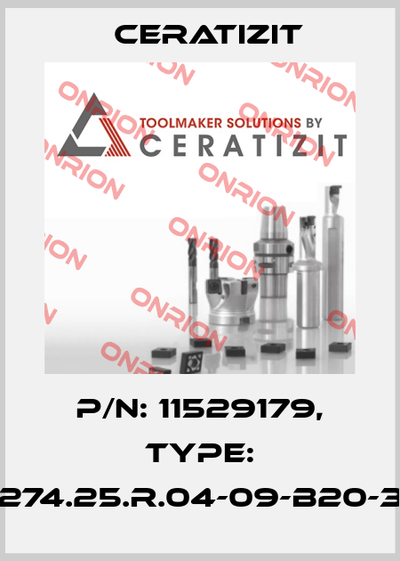 P/N: 11529179, Type: C274.25.R.04-09-B20-32 Ceratizit