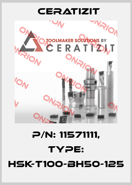 P/N: 11571111, Type: HSK-T100-BH50-125 Ceratizit