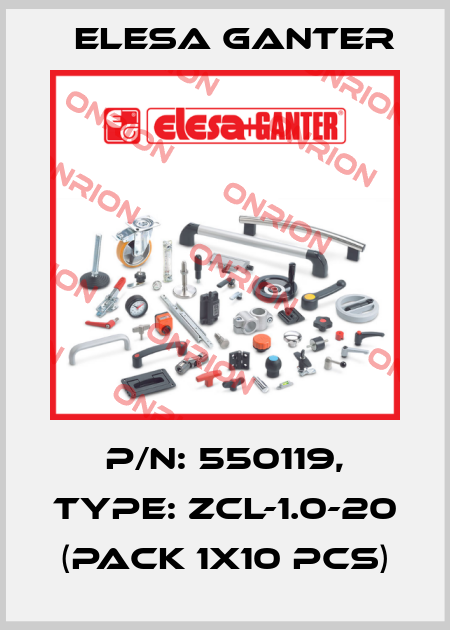 P/N: 550119, Type: ZCL-1.0-20 (pack 1x10 pcs) Elesa Ganter