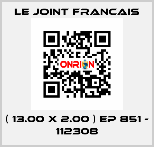 ( 13.00 X 2.00 ) EP 851 - 112308 LE JOINT FRANCAIS