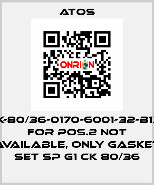 CK-80/36-0170-6001-32-B1X1 for Pos.2 not available, only gasket set SP G1 CK 80/36 Atos