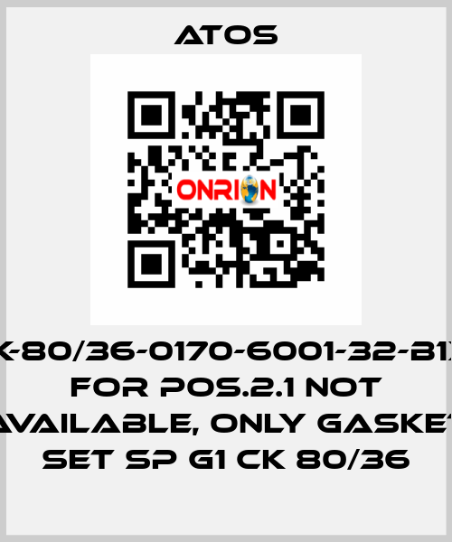 CK-80/36-0170-6001-32-B1X1 for Pos.2.1 not available, only gasket set SP G1 CK 80/36 Atos