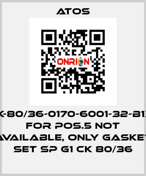CK-80/36-0170-6001-32-B1X1 for Pos.5 not available, only gasket set SP G1 CK 80/36 Atos