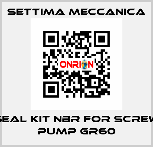 SEAL KIT NBR FOR SCREW PUMP GR60 Settima Meccanica