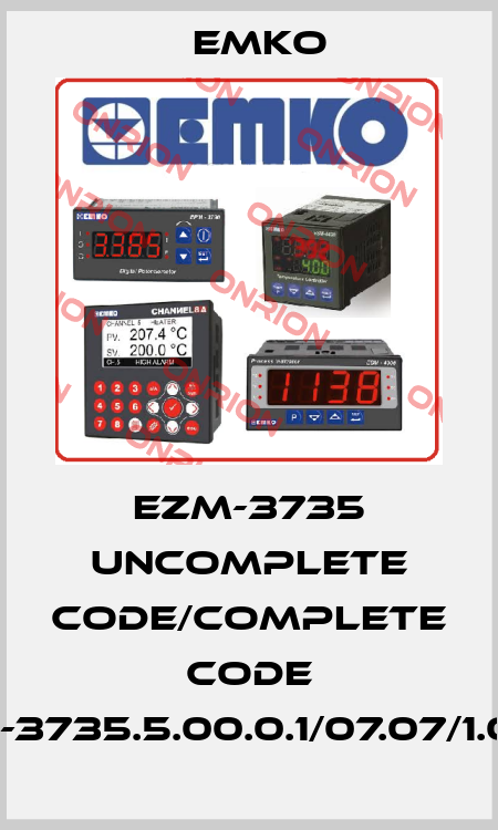EZM-3735 uncomplete code/complete code EZM-3735.5.00.0.1/07.07/1.0.0.0 EMKO