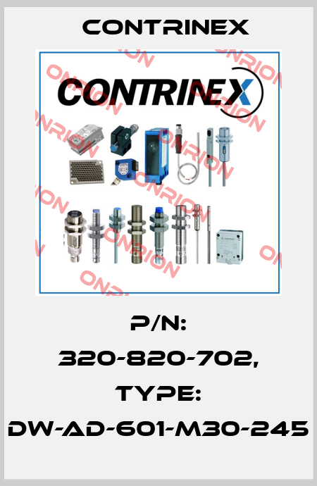 p/n: 320-820-702, Type: DW-AD-601-M30-245 Contrinex