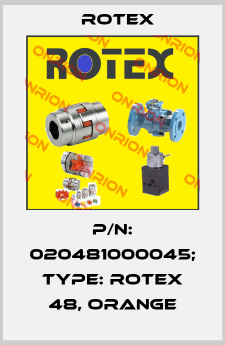 p/n: 020481000045; Type: ROTEX 48, orange Rotex