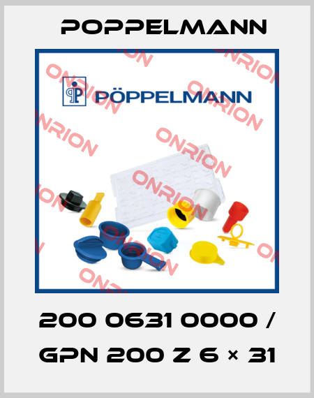 200 0631 0000 / GPN 200 Z 6 × 31 Poppelmann