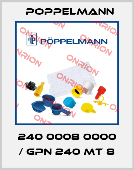 240 0008 0000 / GPN 240 MT 8 Poppelmann