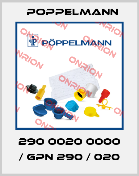 290 0020 0000 / GPN 290 / 020 Poppelmann
