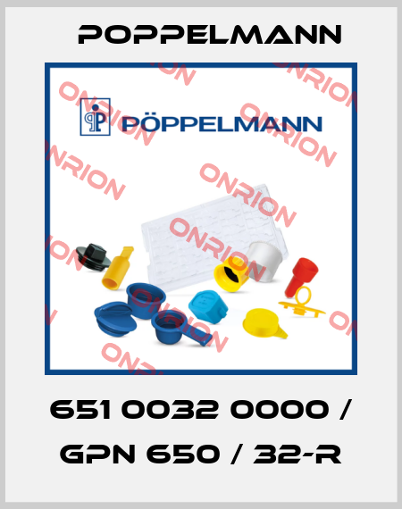 651 0032 0000 / GPN 650 / 32-R Poppelmann