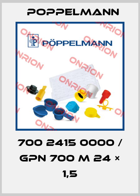 700 2415 0000 / GPN 700 M 24 × 1,5 Poppelmann