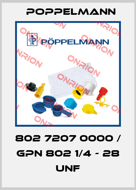 802 7207 0000 / GPN 802 1/4 - 28 UNF Poppelmann