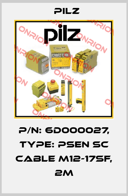 p/n: 6D000027, Type: PSEN sc cable M12-17sf, 2m Pilz