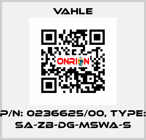 P/n: 0236625/00, Type: SA-ZB-DG-MSWA-S Vahle