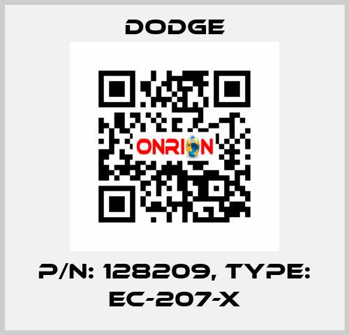 p/n: 128209, Type: EC-207-X Dodge