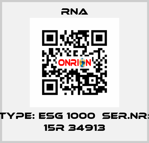 TYPE: ESG 1000  SER.NR: 15R 34913 RNA