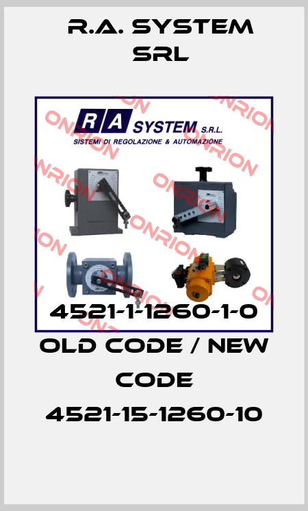 4521-1-1260-1-0 old code / new code 4521-15-1260-10 R.A. System Srl