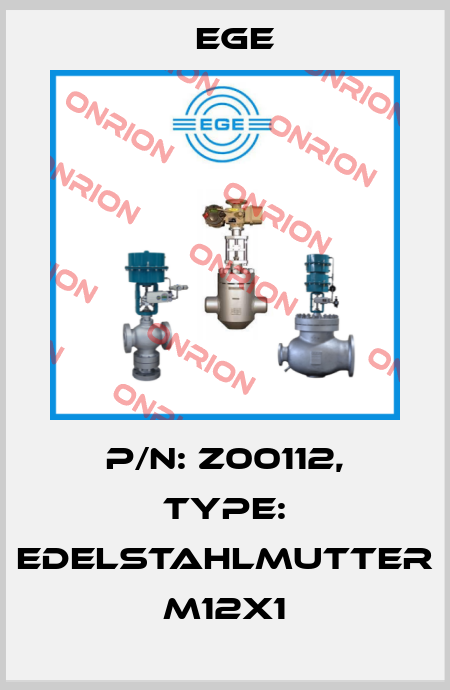 p/n: Z00112, Type: Edelstahlmutter M12x1 Ege