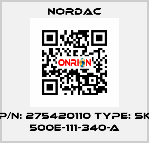 P/N: 275420110 Type: SK 500E-111-340-A NORDAC