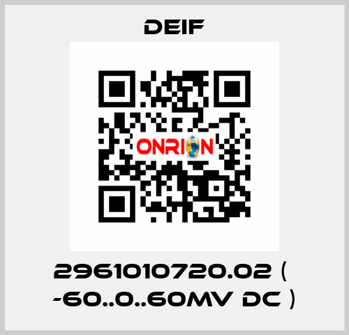 2961010720.02 (  -60..0..60mV DC ) Deif