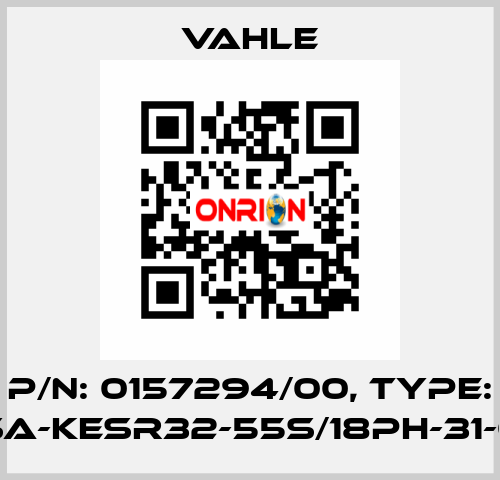 P/n: 0157294/00, Type: SA-KESR32-55S/18PH-31-0 Vahle