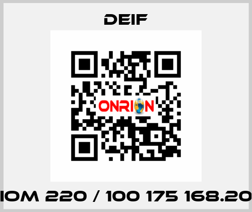 IOM 220 / 100 175 168.20 Deif