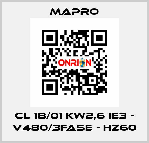 CL 18/01 kW2,6 IE3 - V480/3fase - Hz60 Mapro