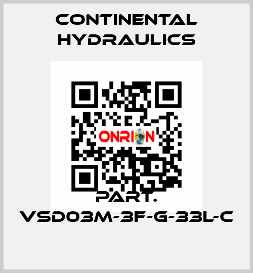 Part. VSD03M-3F-G-33L-C Continental Hydraulics