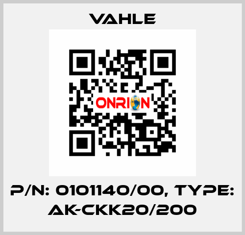 P/n: 0101140/00, Type: AK-CKK20/200 Vahle