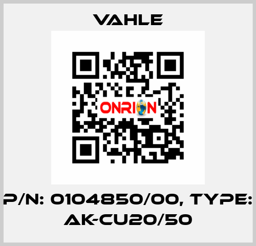 P/n: 0104850/00, Type: AK-CU20/50 Vahle