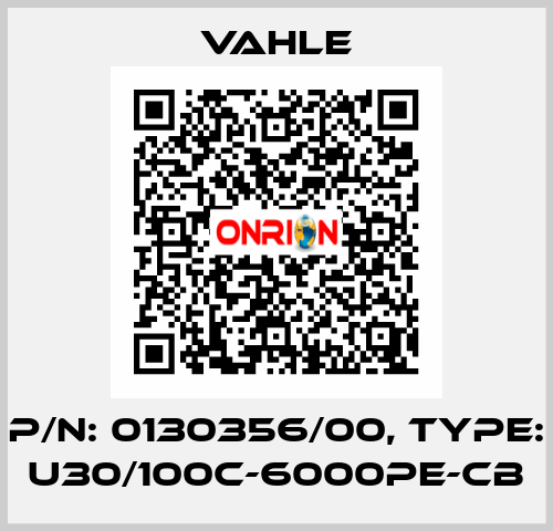 P/n: 0130356/00, Type: U30/100C-6000PE-CB Vahle
