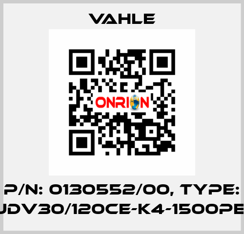 P/n: 0130552/00, Type: DT-UDV30/120CE-K4-1500PE-AA Vahle