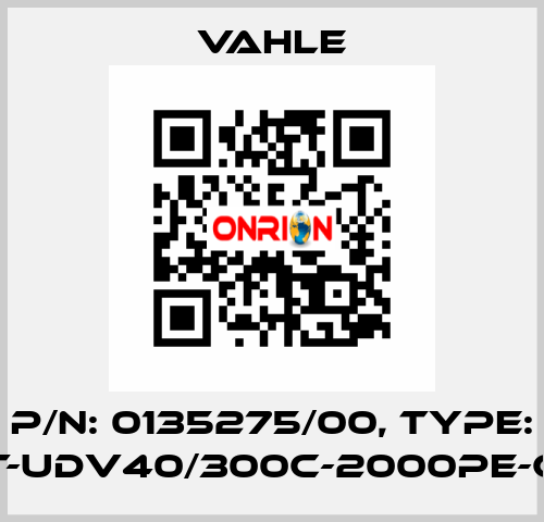 P/n: 0135275/00, Type: DT-UDV40/300C-2000PE-CB Vahle