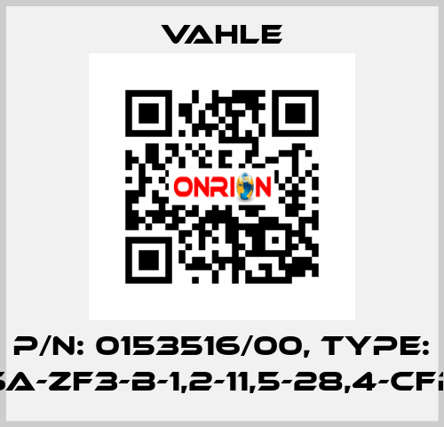 P/n: 0153516/00, Type: SA-ZF3-B-1,2-11,5-28,4-CFR Vahle