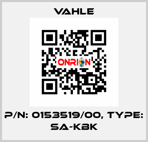 P/n: 0153519/00, Type: SA-KBK Vahle