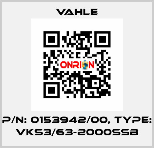 P/n: 0153942/00, Type: VKS3/63-2000SSB Vahle