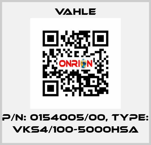 P/n: 0154005/00, Type: VKS4/100-5000HSA Vahle