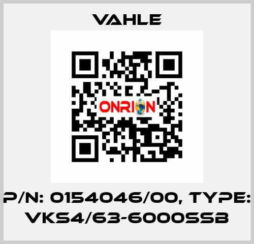 P/n: 0154046/00, Type: VKS4/63-6000SSB Vahle