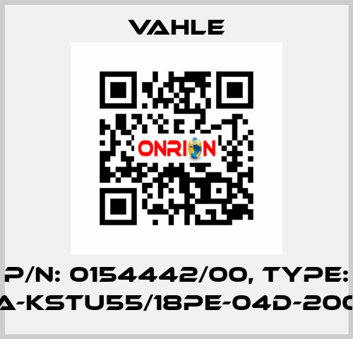 P/n: 0154442/00, Type: SA-KSTU55/18PE-04D-2000 Vahle