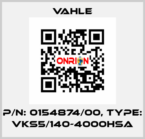 P/n: 0154874/00, Type: VKS5/140-4000HSA Vahle