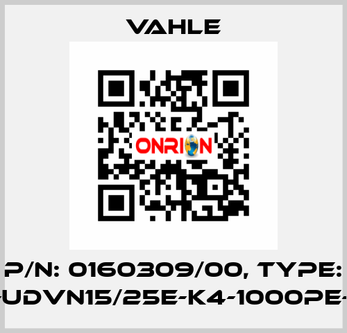 P/n: 0160309/00, Type: DT-UDVN15/25E-K4-1000PE-CB Vahle