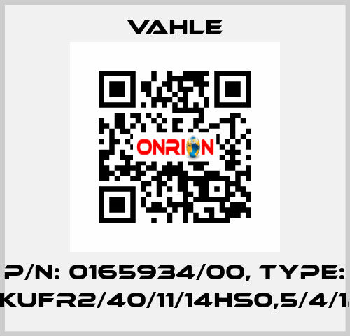 P/n: 0165934/00, Type: SA-KUFR2/40/11/14HS0,5/4/12/12 Vahle